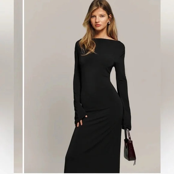 Reformation Aurelio Knit Dress Black - Size XS - Picture 2 of 4